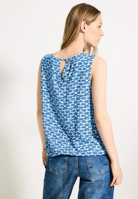 Blusentop mit Print azure blue
