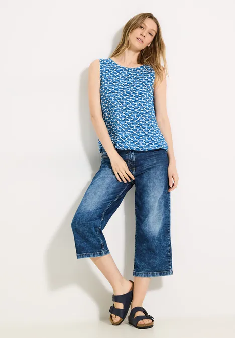 Blusentop mit Print azure blue