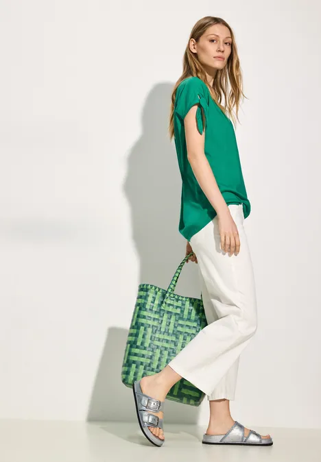 Bluse mit Knotendetail malachite green
