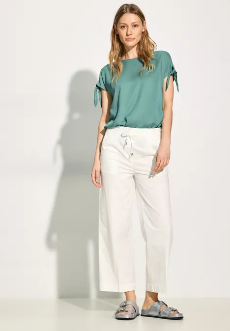 Bluse mit Knotendetail adriatic green