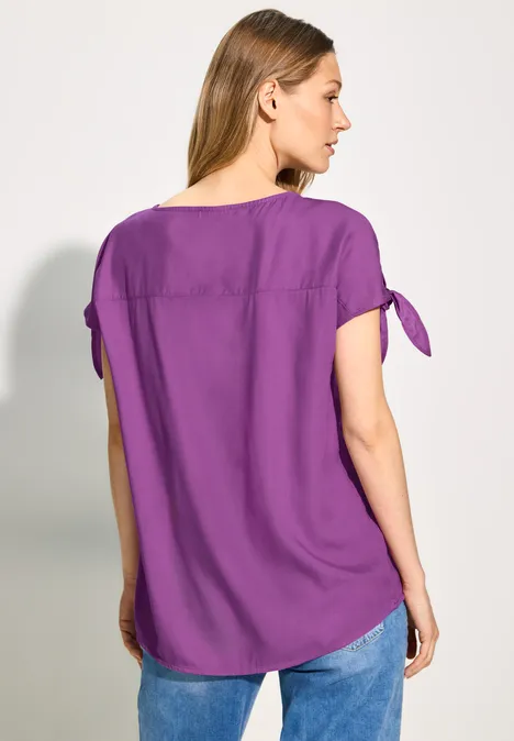 Bluse mit Knotendetail iced violet