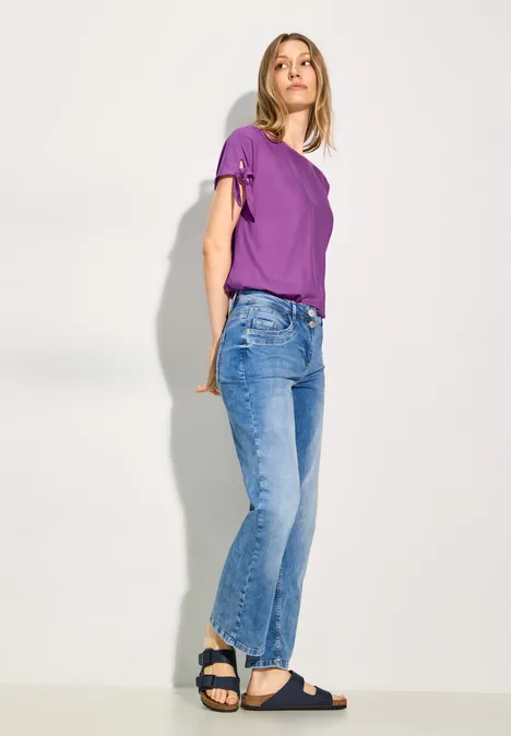 Bluse mit Knotendetail iced violet