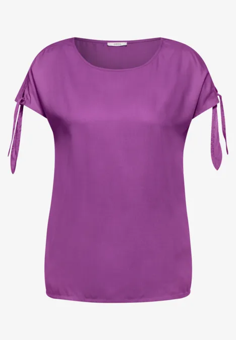 Bluse mit Knotendetail iced violet