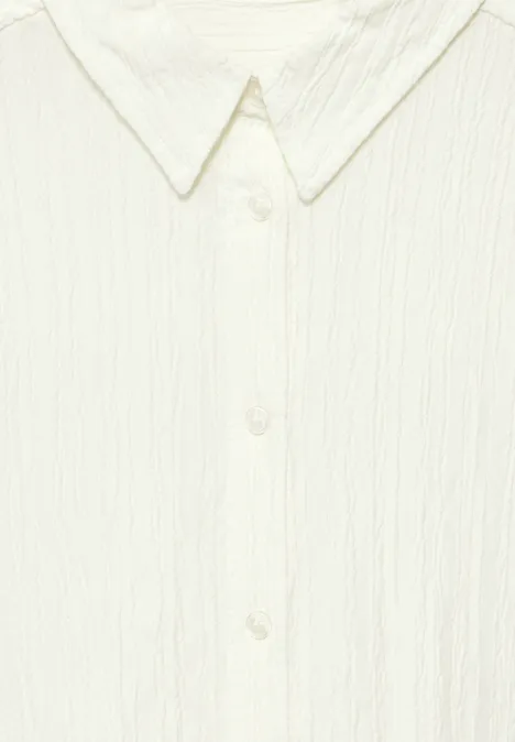 Gestreifte Struktur Bluse vanilla white