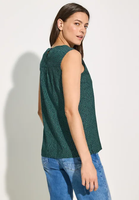 Mouwloze blouse fir green