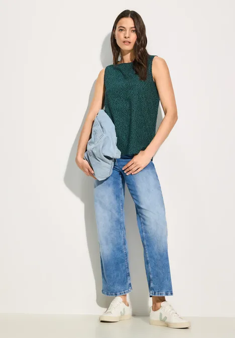Mouwloze blouse fir green
