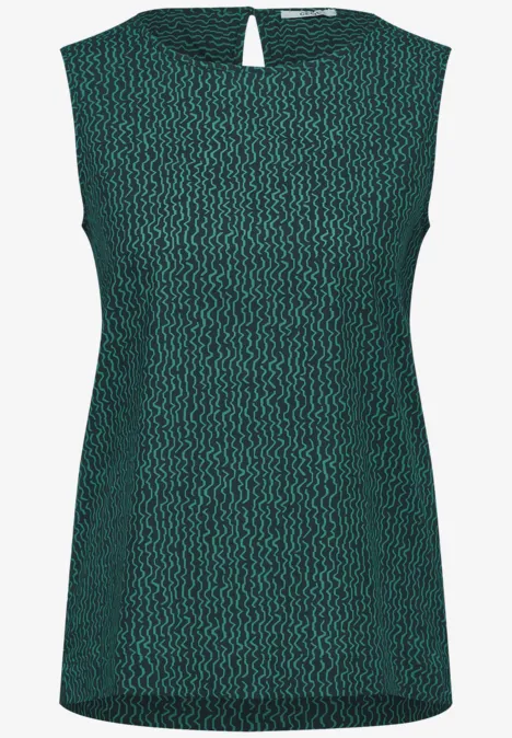 Mouwloze blouse fir green