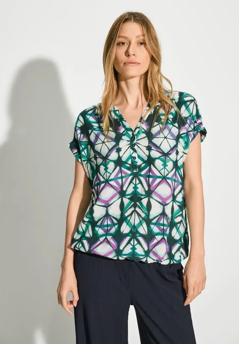 Bluse mit grafischem Muster vanilla white