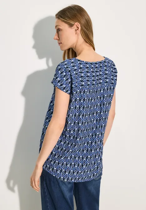 Bluse mit grafischem Muster universal blue