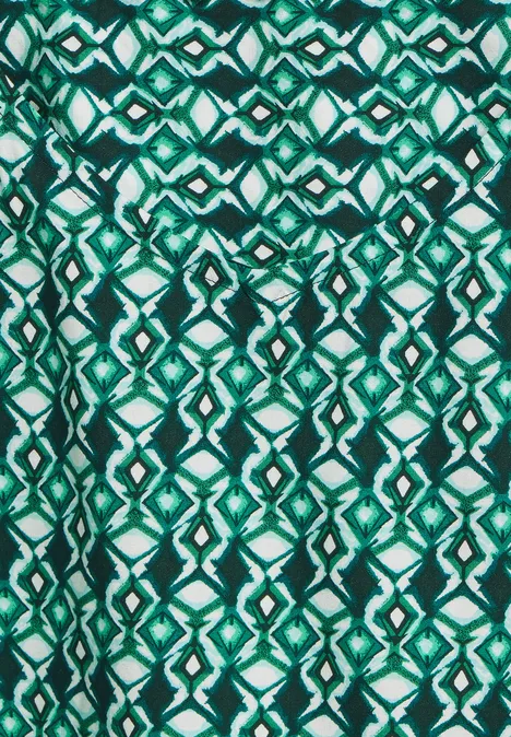Bluse mit grafischem Muster fir green