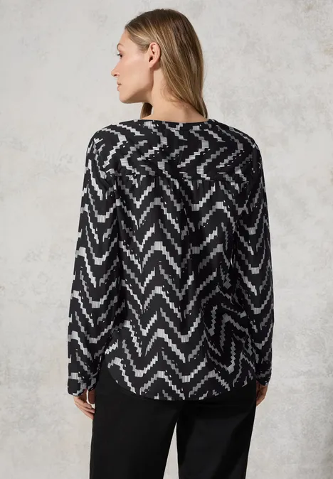Bedruckte Bluse Black