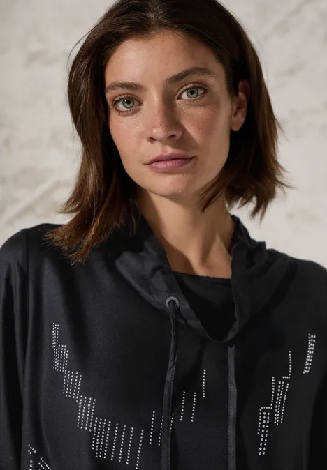 Bluse mit Schalkragen Black