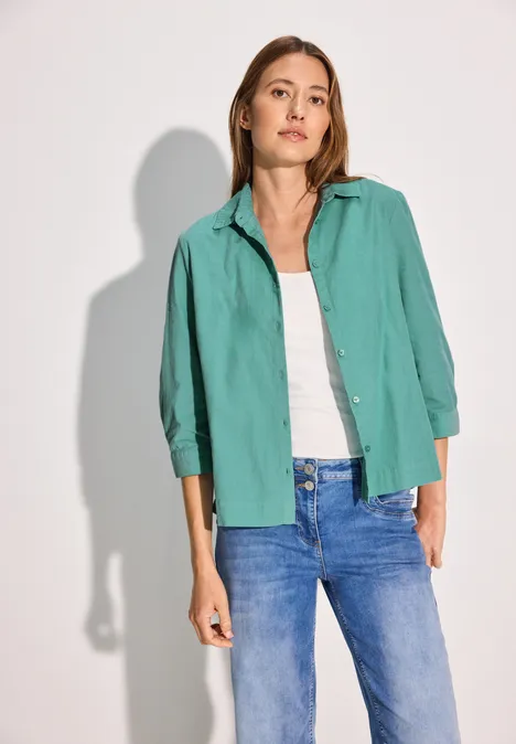 Kurze Cordbluse adriatic green
