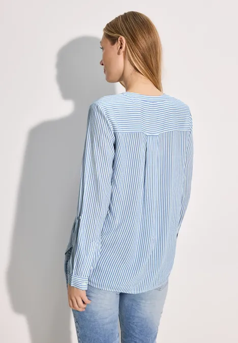 Gestreifte Basic Bluse blouse blue