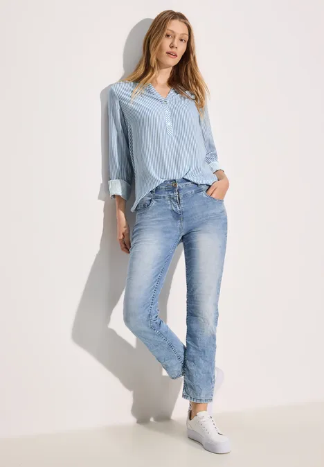 Gestreifte Basic Bluse blouse blue