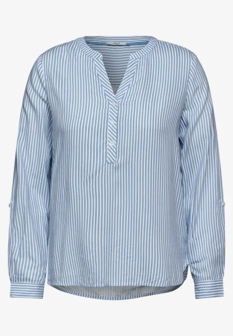 Gestreifte Basic Bluse blouse blue