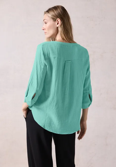 Musselin-Bluse adriatic green
