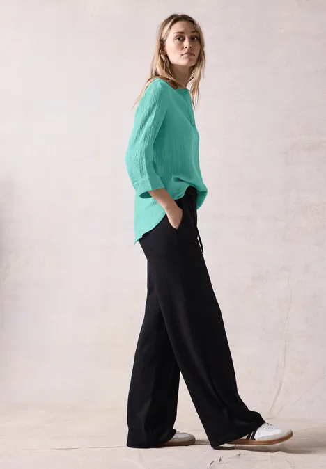 Musselin-Bluse adriatic green