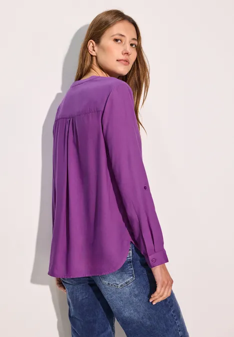 Bluse mit Turn-Up iced violet