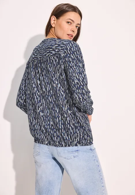 Bluse mit Smock-Detail universal blue