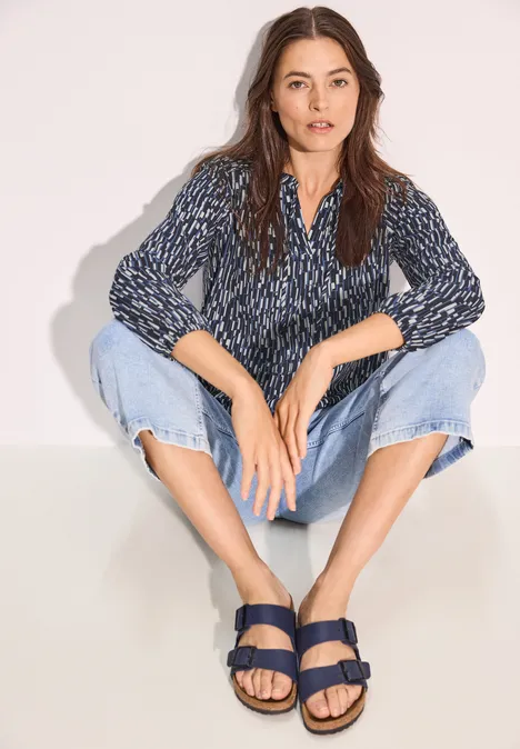Bluse mit Smock-Detail universal blue