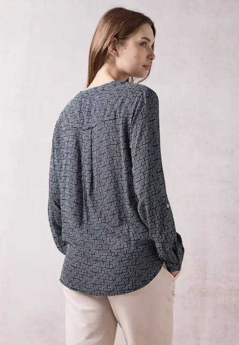 Bedruckte Bluse deep petrol