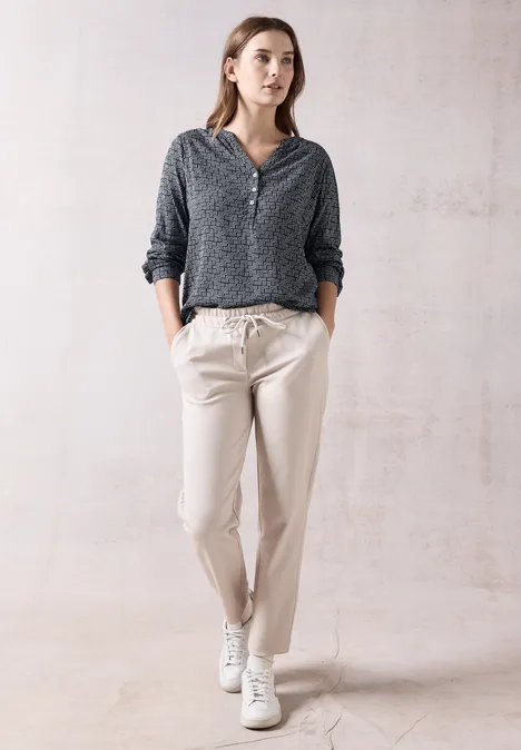 Bedruckte Bluse deep petrol