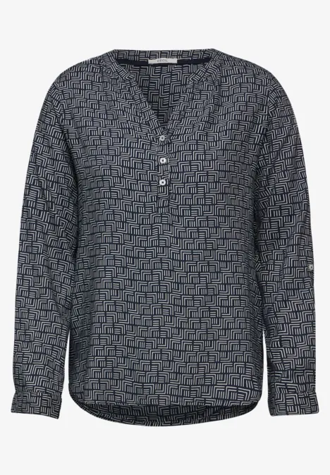 Bedruckte Bluse deep petrol