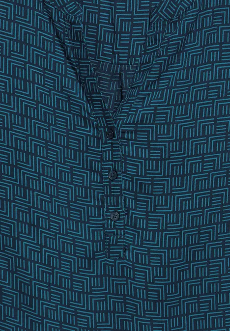 Bedruckte Bluse oil blue