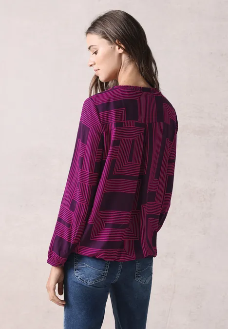 Bluse mit Smock-Detail beloved berry