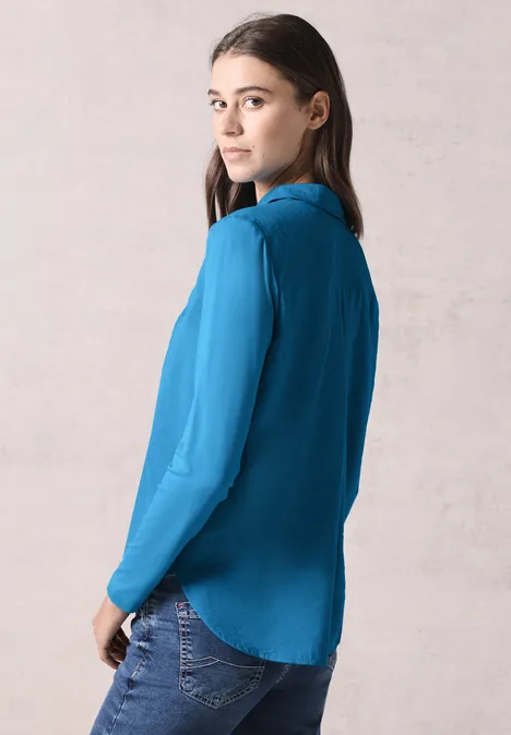 Bluse mit Jersey-Arm dynamic aqua blue