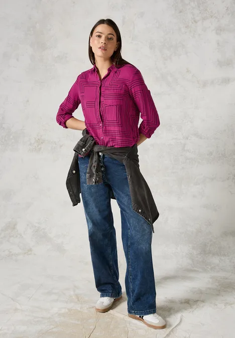 Musselin-Bluse jewel pink