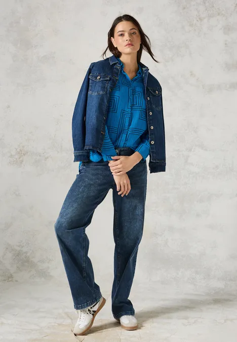 Musselin-Bluse dynamic aqua blue