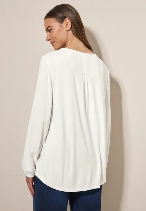Materialmix-Bluse vanilla white