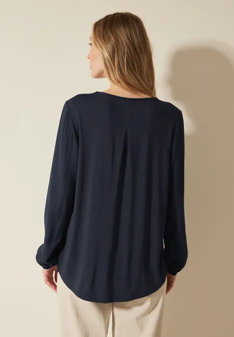Materialmix-Bluse universal blue