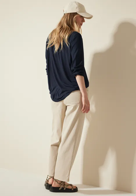 Materialmix-Bluse universal blue