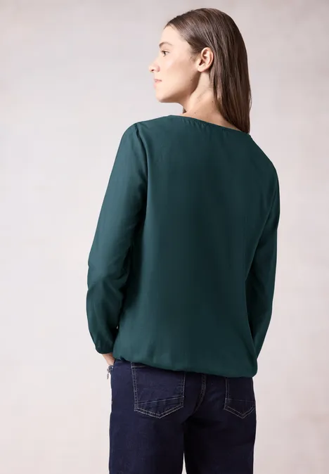 Bluse in Unifarbe atlantic green