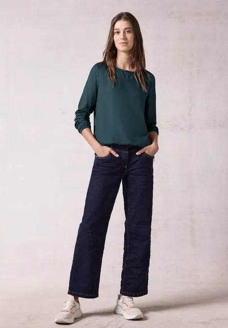 Bluse in Unifarbe atlantic green