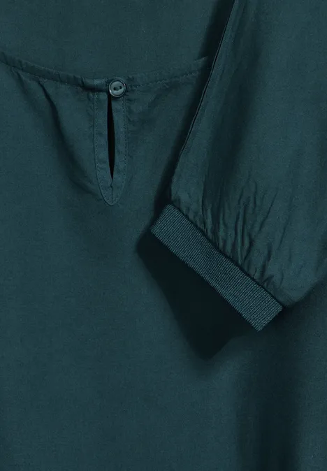 Bluse in Unifarbe atlantic green