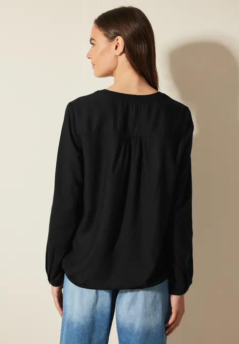 Bluse mit elastischem Saum Black