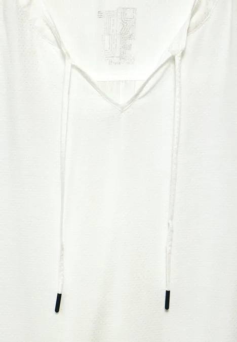 Bluse mit elastischem Saum vanilla white