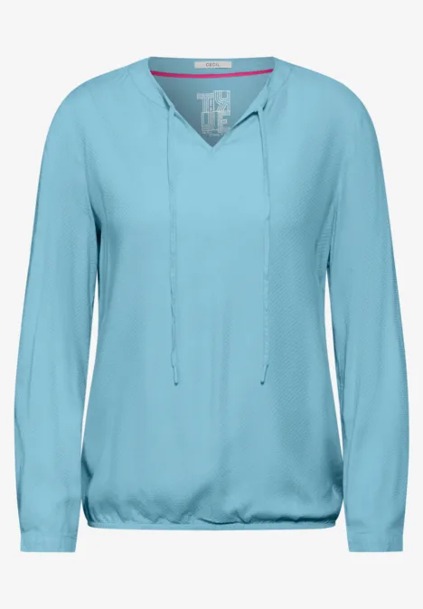 Bluse mit elastischem Saum turquoise