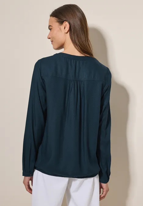 Bluse mit elastischem Saum oil blue
