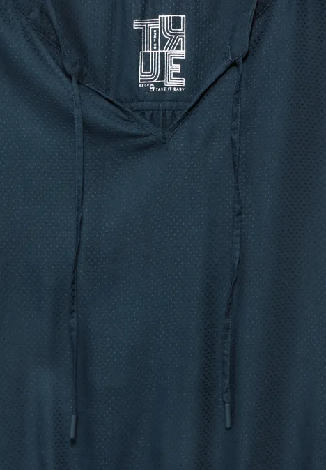 Bluse mit elastischem Saum oil blue