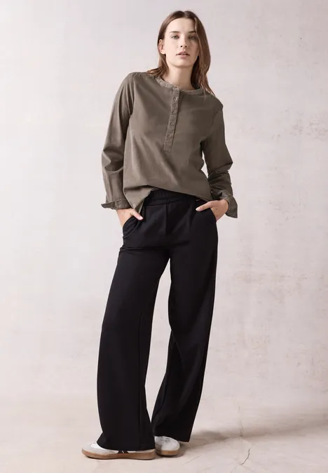 Cord-Bluse sporty taupe