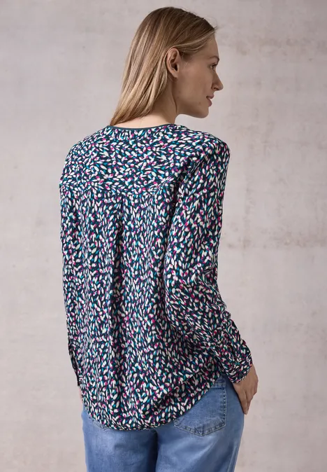 Bedruckte Bluse deep petrol