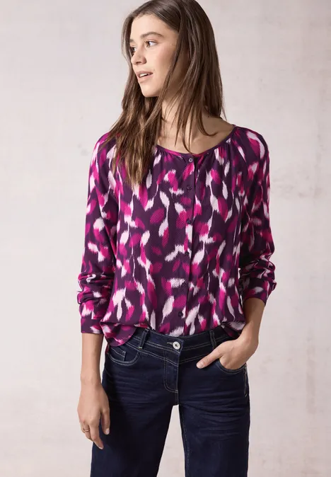 Bedruckte Bluse beloved berry