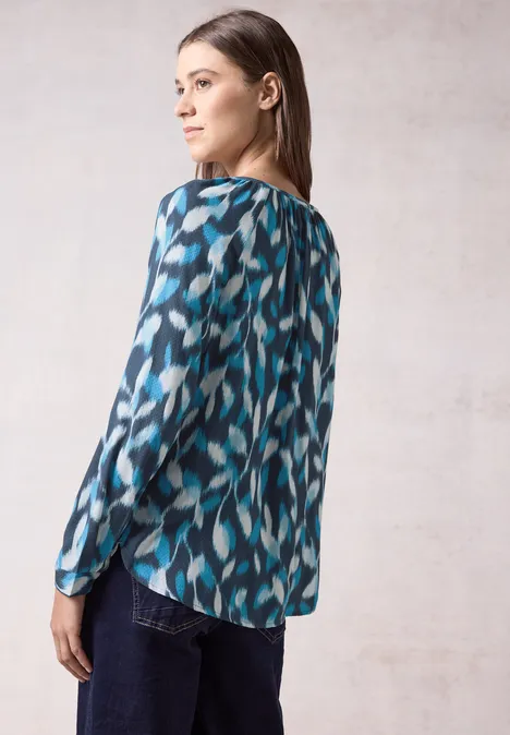 Bedruckte Bluse deep petrol