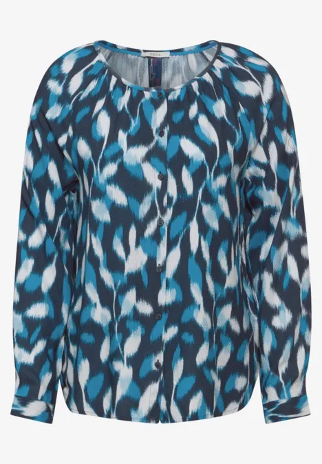 Bedruckte Bluse deep petrol
