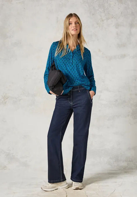 Bedruckte Bluse celestial aqua blue